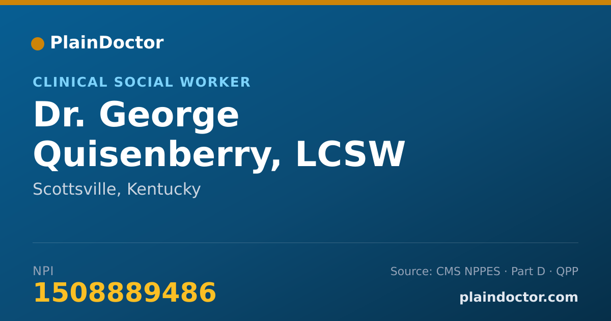 Shareable card for George Quisenberry, LCSW - Clinical Social Worker, Scottsville, KY