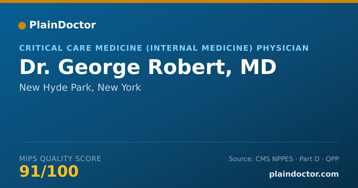 Shareable card for George Robert, MD - Critical Care Medicine (Internal Medicine) Physician, New Hyde Park, NY