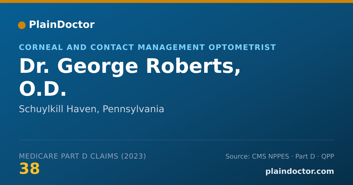 Shareable card for George Roberts, O.D. - Corneal and Contact Management Optometrist, Schuylkill Haven, PA