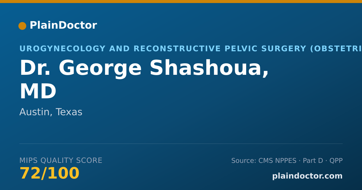 Shareable card for George Shashoua, MD - Urogynecology and Reconstructive Pelvic Surgery (Obstetrics & Gynecology) Physician, Austin, TX