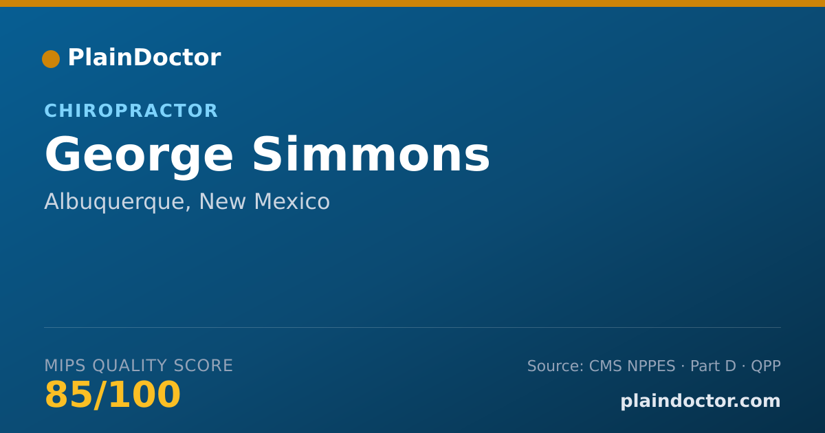 Shareable card for George Simmons - Chiropractor, Albuquerque, NM