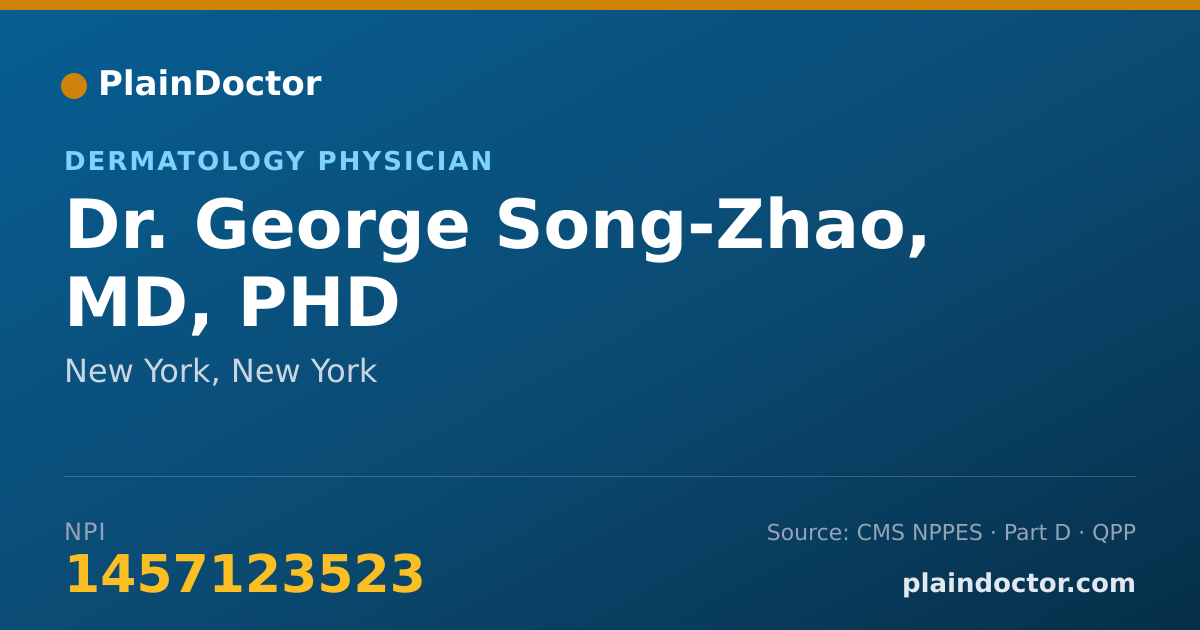 Shareable card for George Song-Zhao, MD, PHD - Dermatology Physician, New York, NY