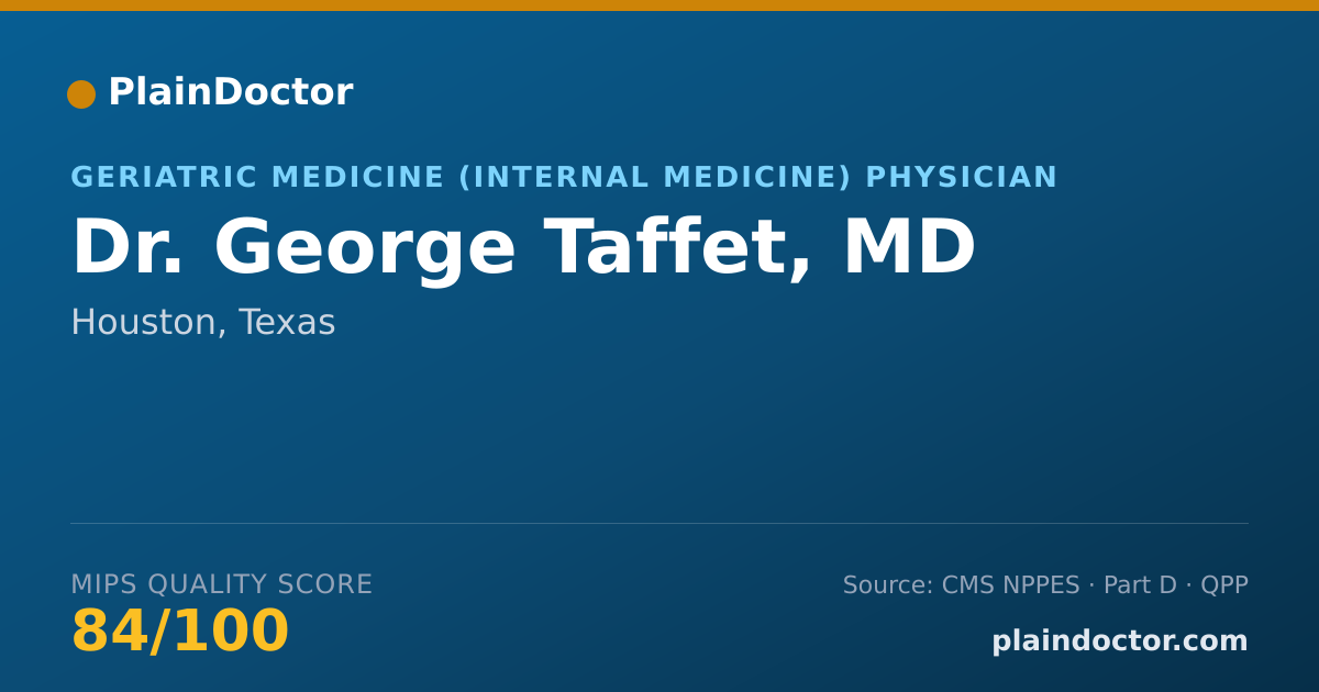Shareable card for George Taffet, MD - Geriatric Medicine (Internal Medicine) Physician, Houston, TX