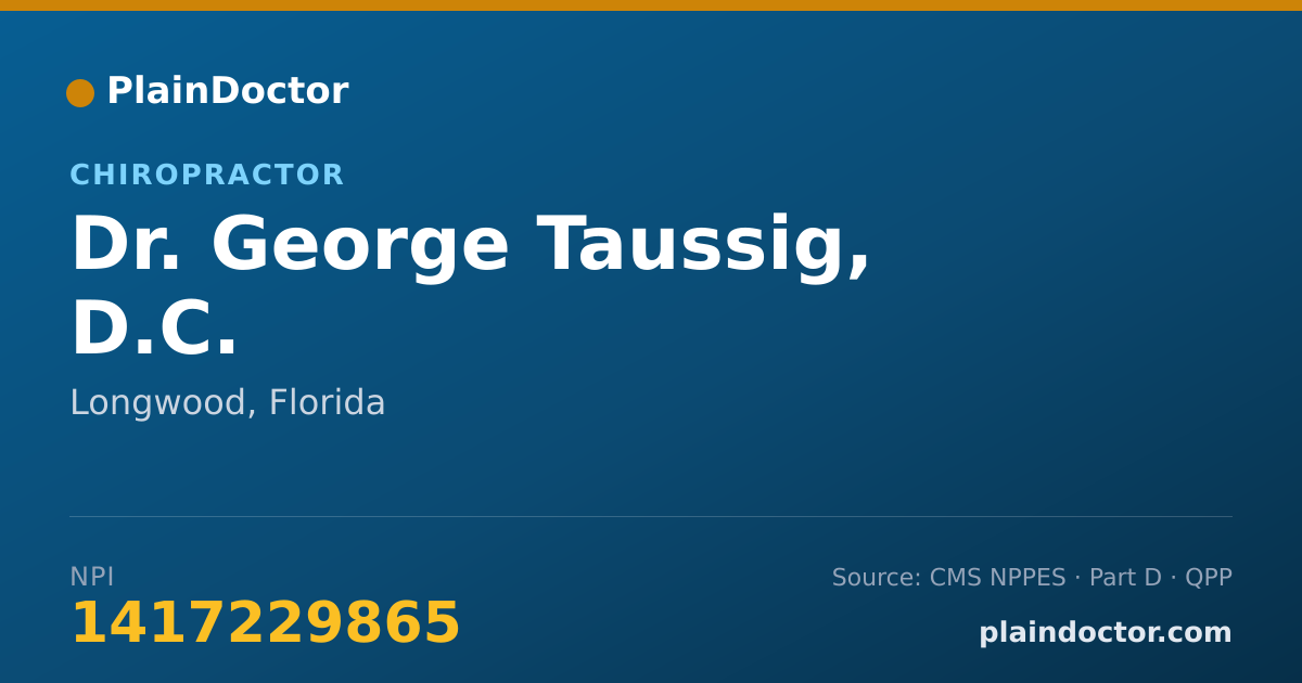 Shareable card for George Taussig, D.C. - Chiropractor, Longwood, FL