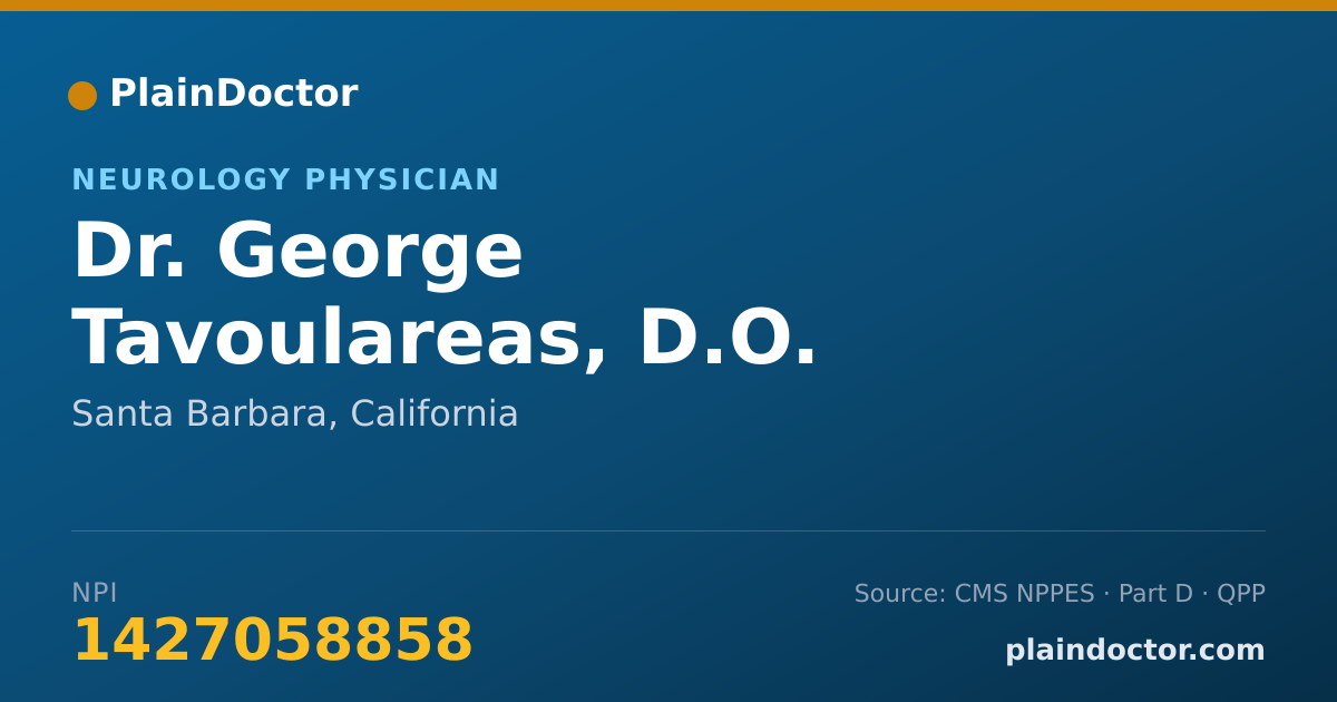 Shareable card for George Tavoulareas, D.O. - Neurology Physician, Santa Barbara, CA