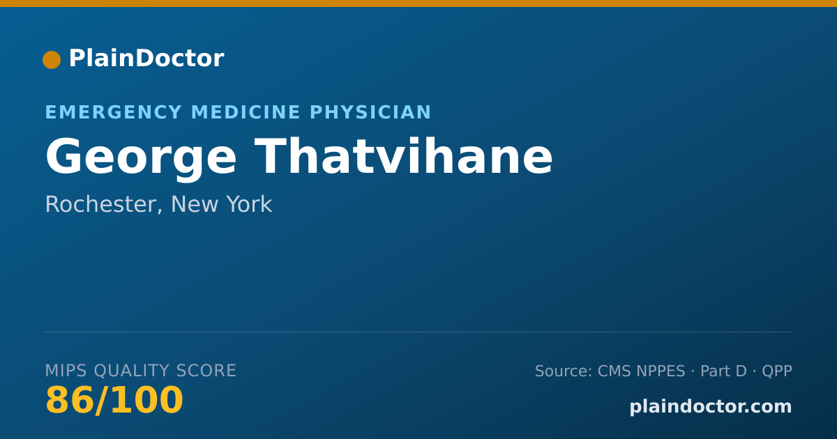 Shareable card for George Thatvihane - Emergency Medicine Physician, Rochester, NY