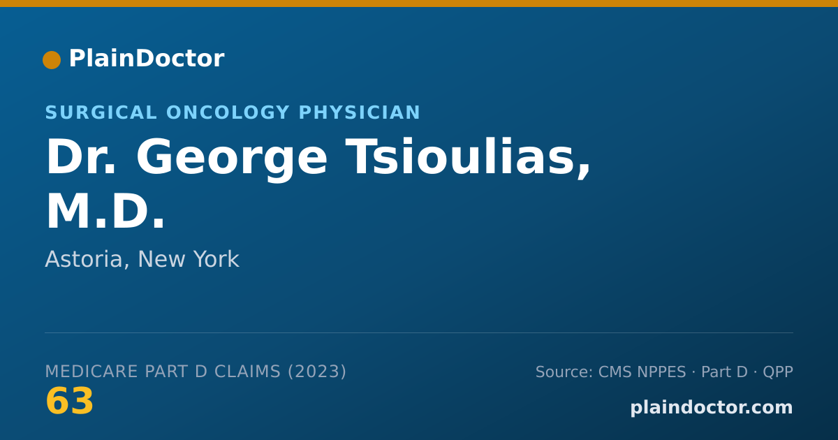 Shareable card for George Tsioulias, M.D. - Surgical Oncology Physician, Astoria, NY