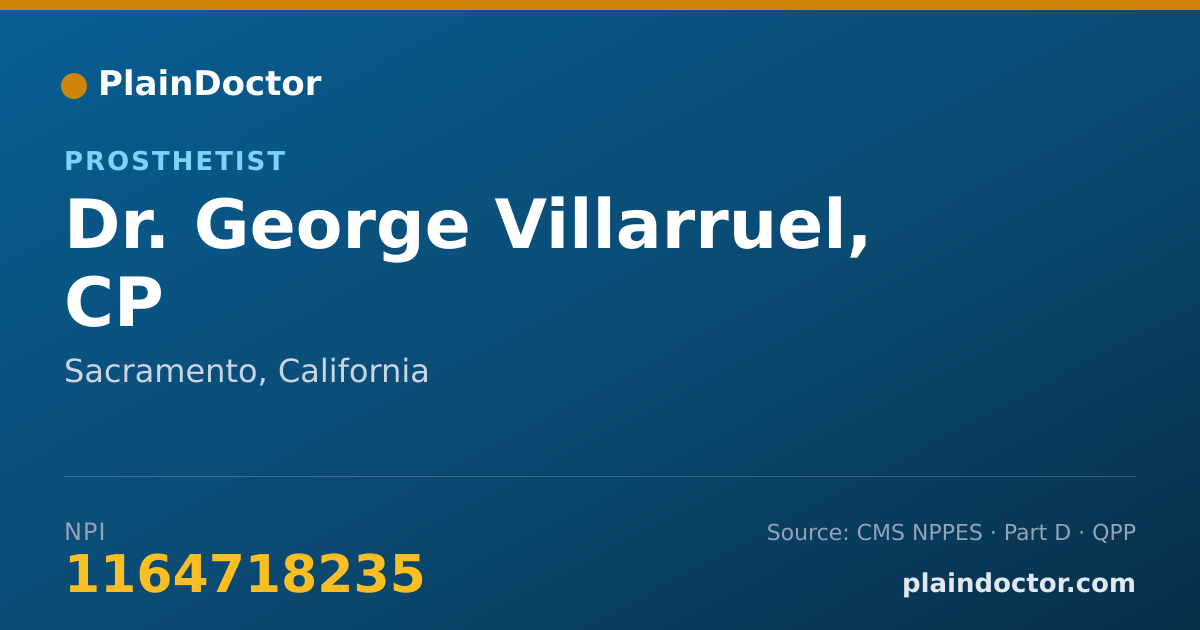 Shareable card for George Villarruel, CP - Prosthetist, Sacramento, CA