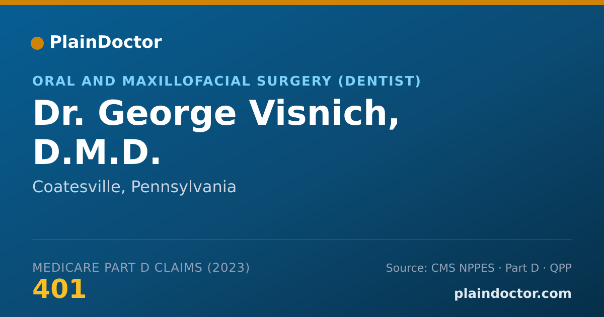 Shareable card for George Visnich, D.M.D. - Oral and Maxillofacial Surgery (Dentist), Coatesville, PA