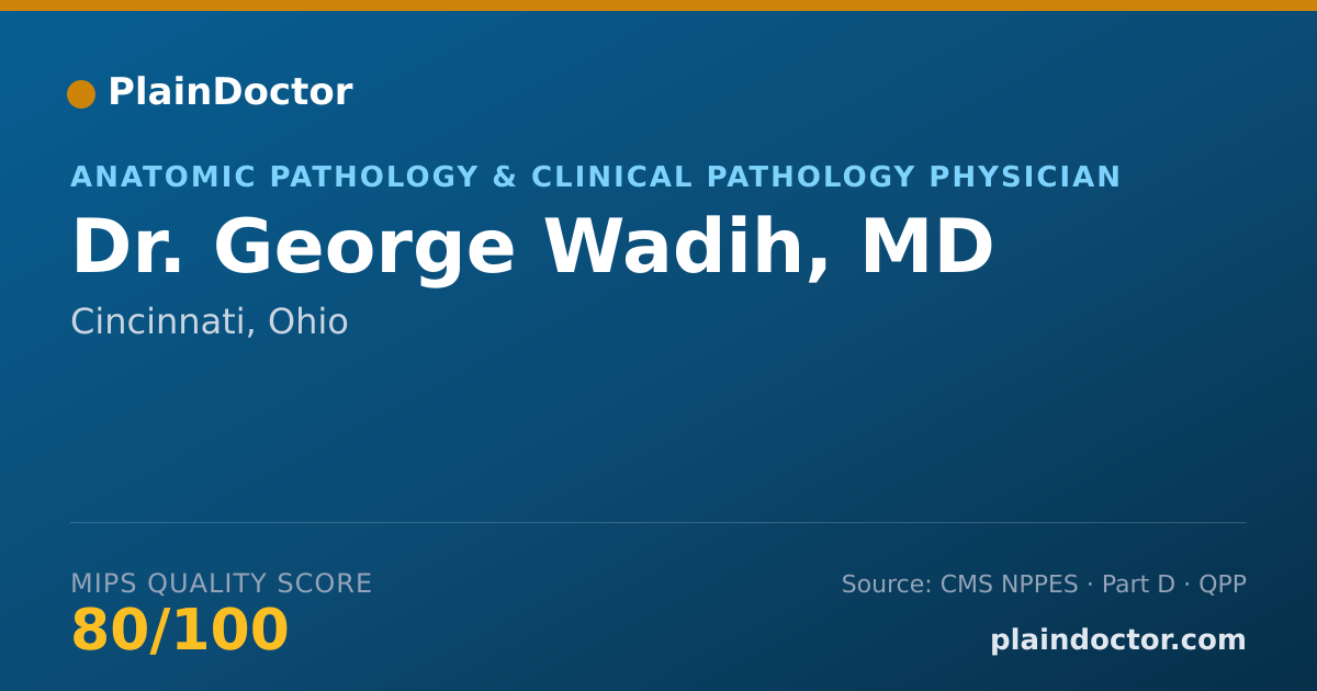 Shareable card for George Wadih, MD - Anatomic Pathology & Clinical Pathology Physician, Cincinnati, OH