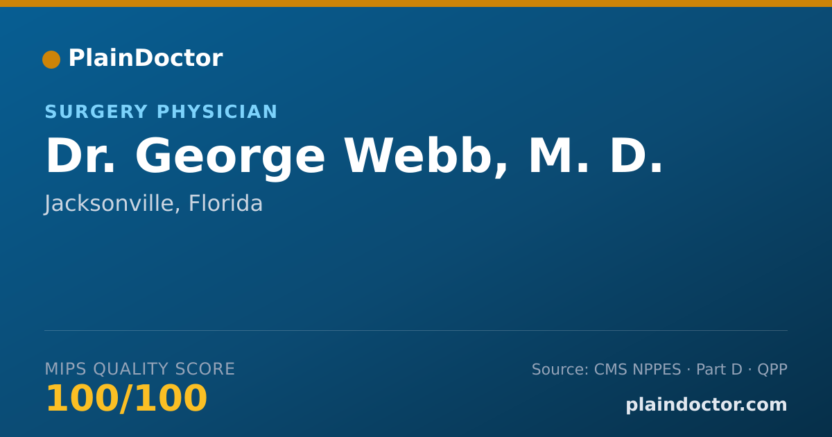Shareable card for George Webb, M. D. - Surgery Physician, Jacksonville, FL