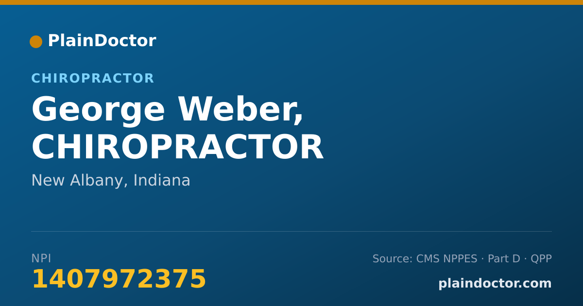 Shareable card for George Weber, CHIROPRACTOR - Chiropractor, New Albany, IN