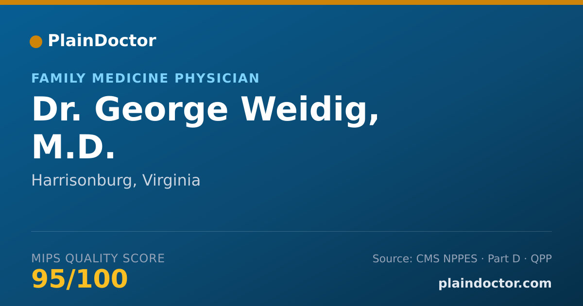 Shareable card for George Weidig, M.D. - Family Medicine Physician, Harrisonburg, VA