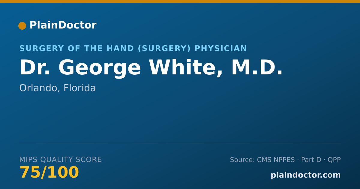 Shareable card for George White, M.D. - Surgery of the Hand (Surgery) Physician, Orlando, FL
