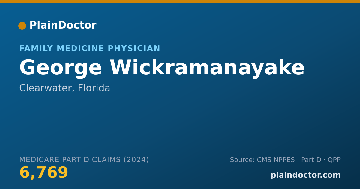 Shareable card for George Wickramanayake - Family Medicine Physician, Clearwater, FL