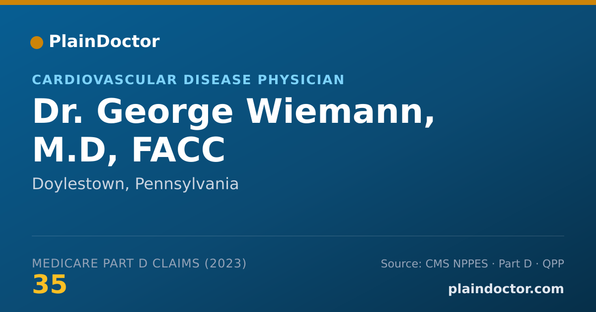 Shareable card for George Wiemann, M.D, FACC - Cardiovascular Disease Physician, Doylestown, PA