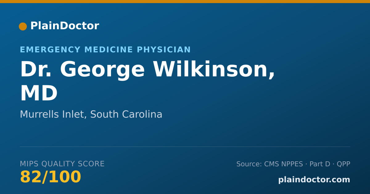 Shareable card for George Wilkinson, MD - Emergency Medicine Physician, Murrells Inlet, SC