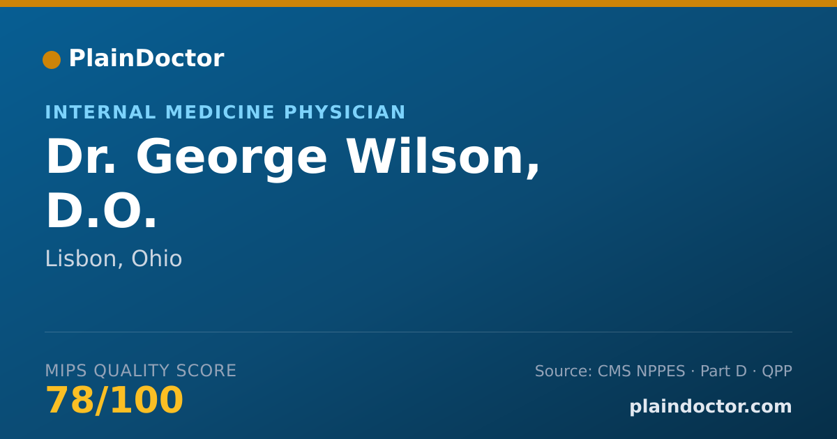Shareable card for George Wilson, D.O. - Internal Medicine Physician, Lisbon, OH