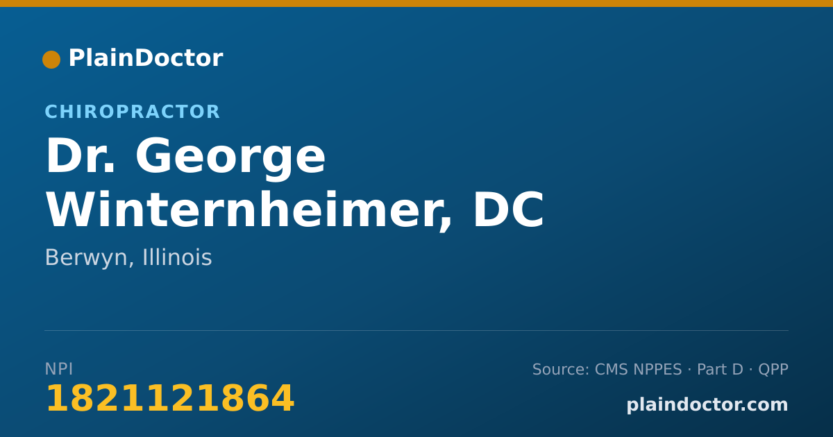 Shareable card for George Winternheimer, DC - Chiropractor, Berwyn, IL