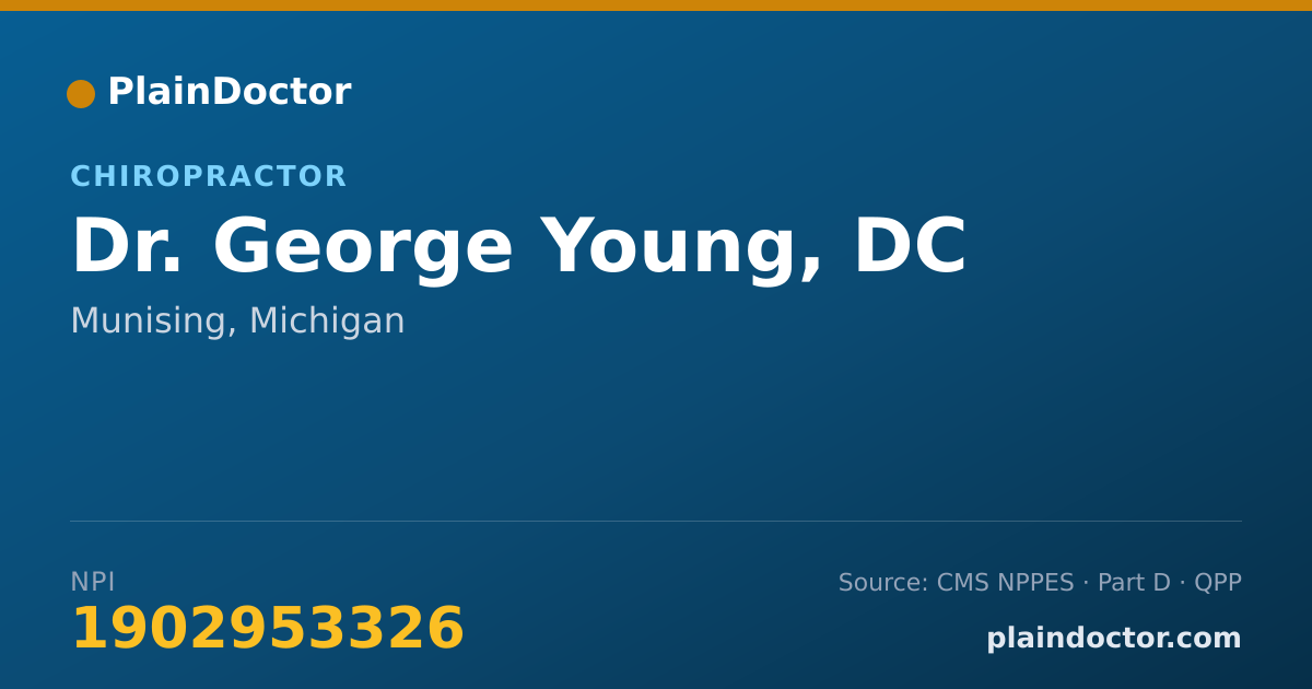 Shareable card for George Young, DC - Chiropractor, Munising, MI