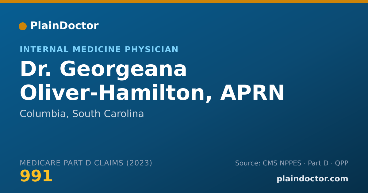 Shareable card for Georgeana Oliver-Hamilton, APRN - Internal Medicine Physician, Columbia, SC