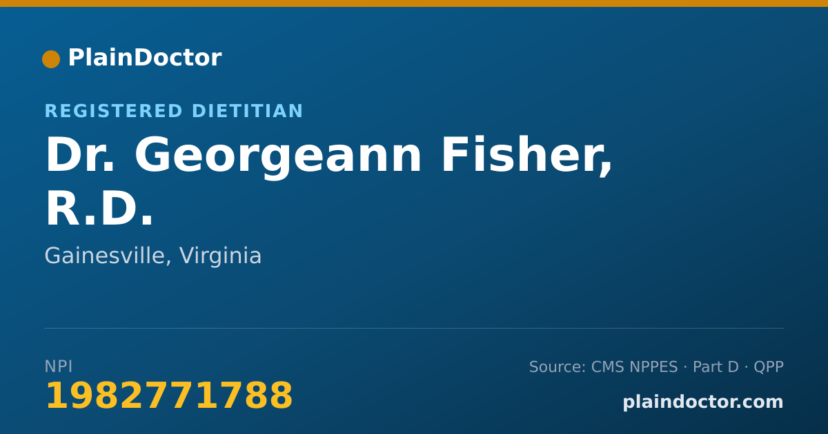 Shareable card for Georgeann Fisher, R.D. - Registered Dietitian, Gainesville, VA