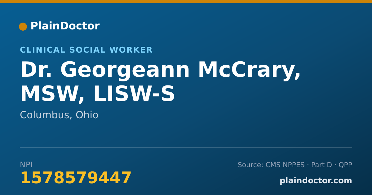 Shareable card for Georgeann McCrary, MSW, LISW-S - Clinical Social Worker, Columbus, OH
