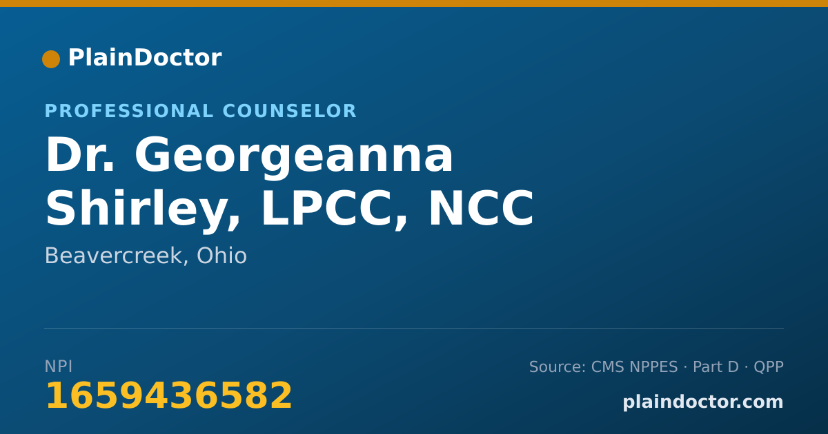 Shareable card for Georgeanna Shirley, LPCC, NCC - Professional Counselor, Beavercreek, OH