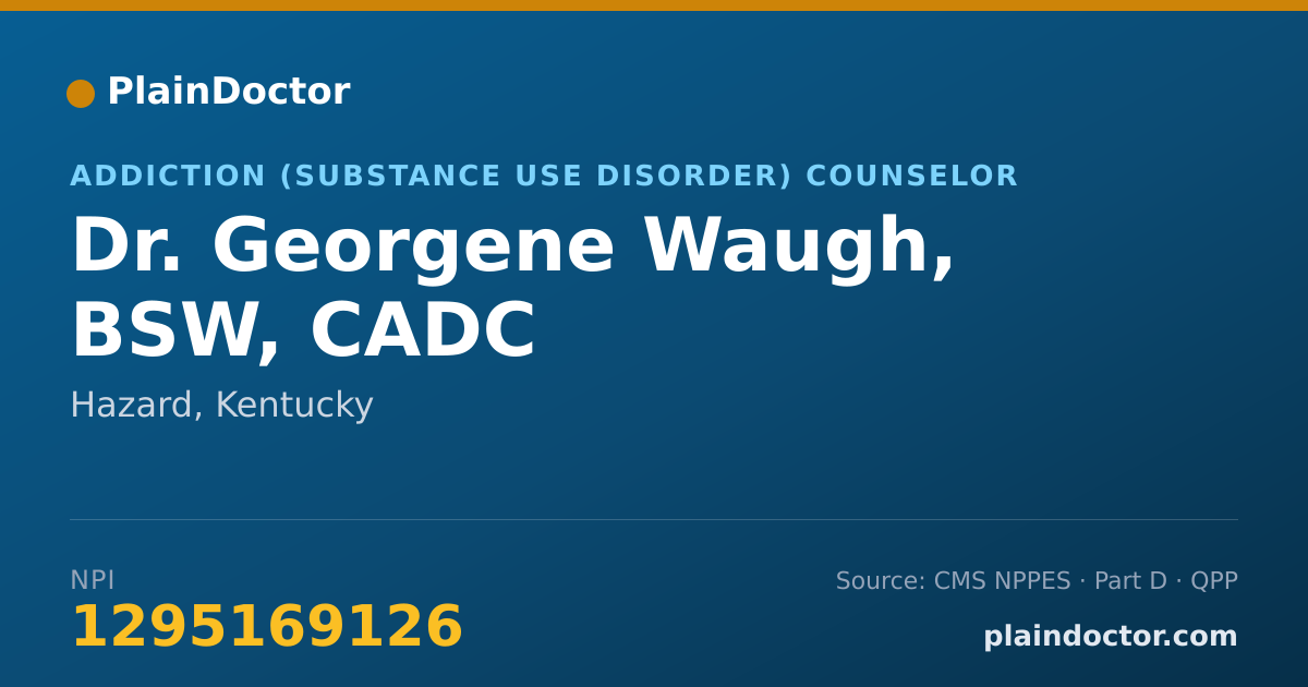 Shareable card for Georgene Waugh, BSW, CADC - Addiction (Substance Use Disorder) Counselor, Hazard, KY