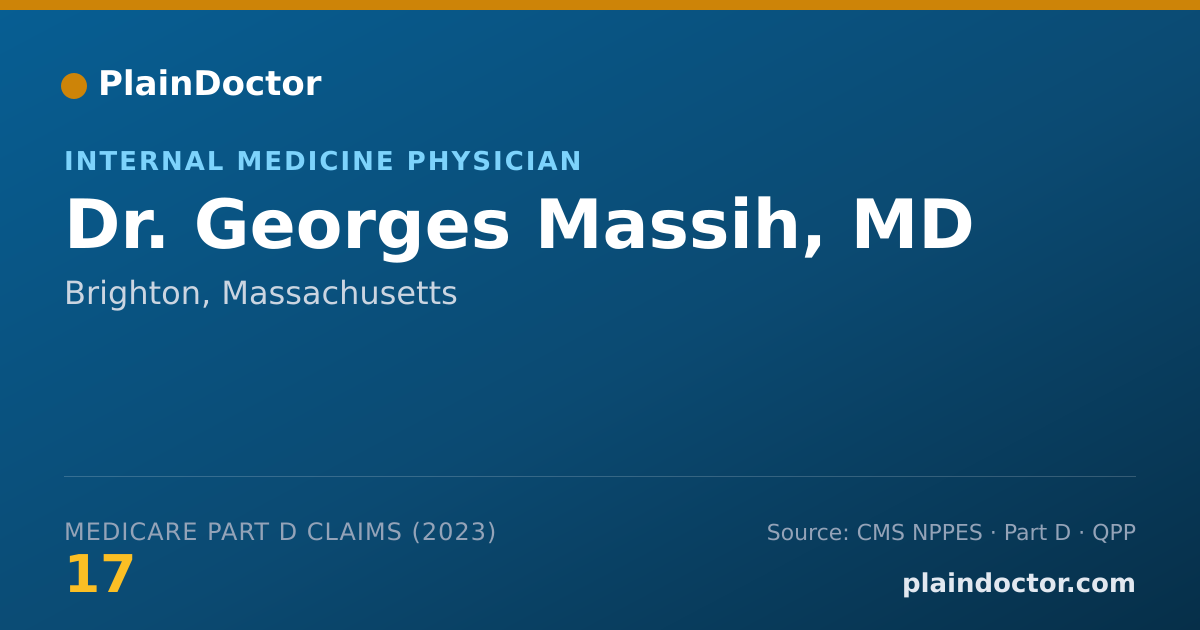 Shareable card for Georges Massih, MD - Internal Medicine Physician, Brighton, MA
