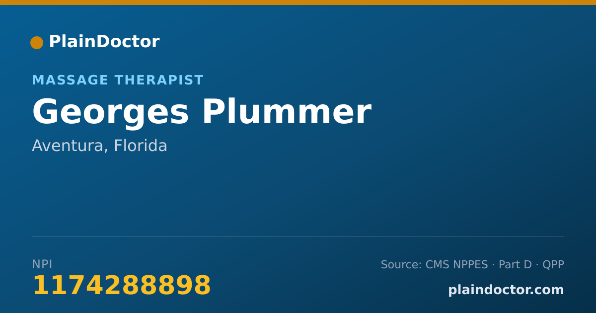 Shareable card for Georges Plummer - Massage Therapist, Aventura, FL