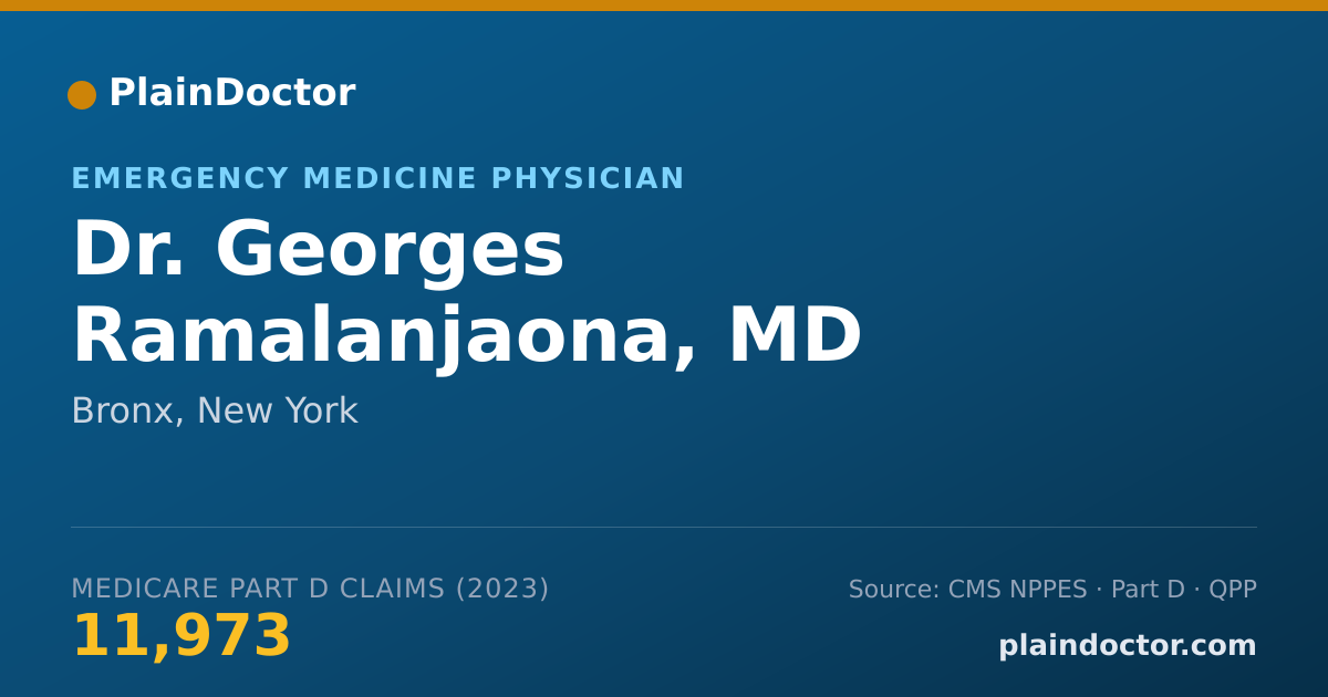 Shareable card for Georges Ramalanjaona, MD - Emergency Medicine Physician, Bronx, NY