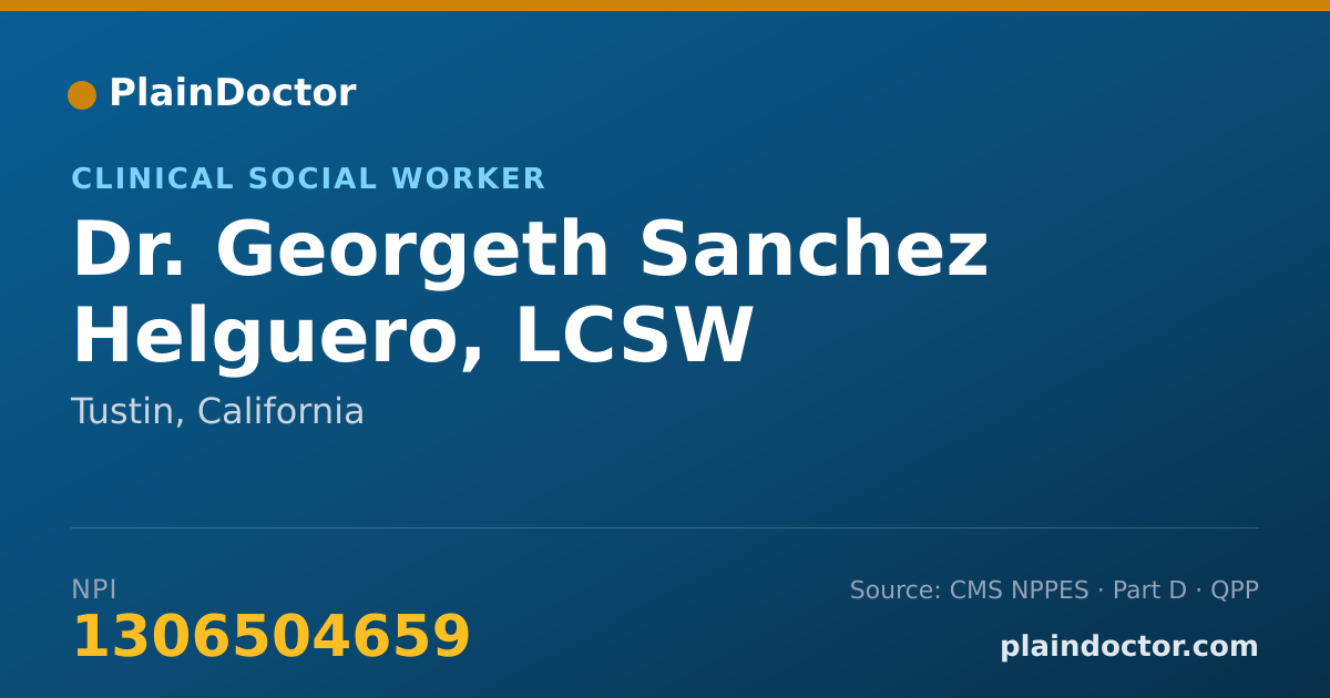 Shareable card for Georgeth Sanchez Helguero, LCSW - Clinical Social Worker, Tustin, CA