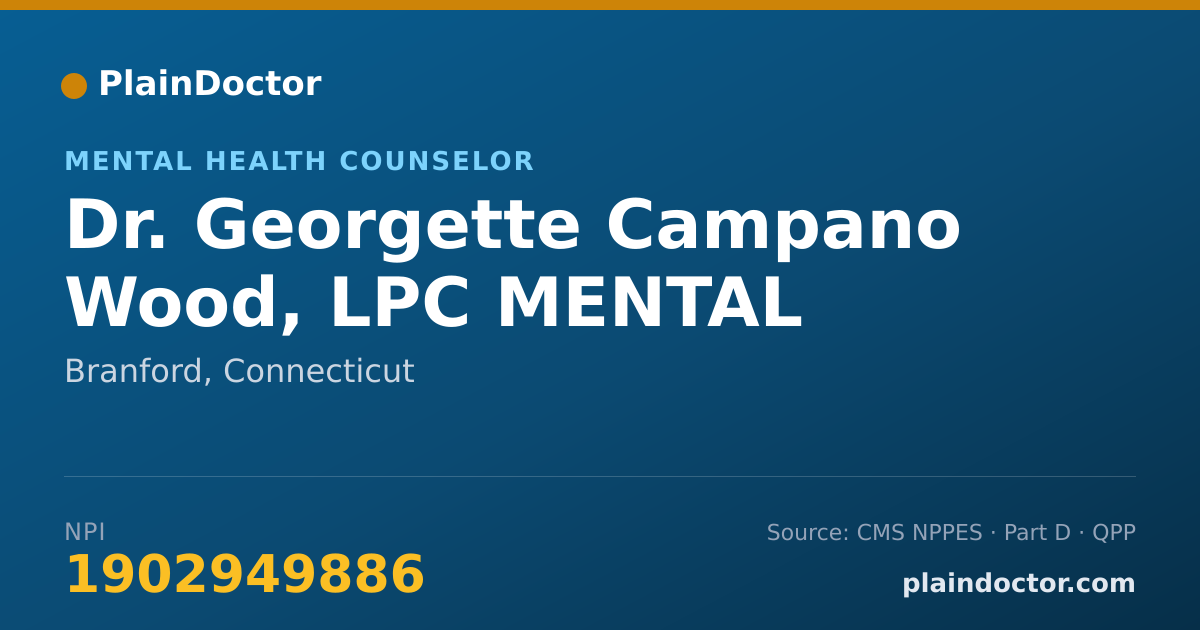 Shareable card for Georgette Campano Wood, LPC MENTAL HEALTH CO - Mental Health Counselor, Branford, CT