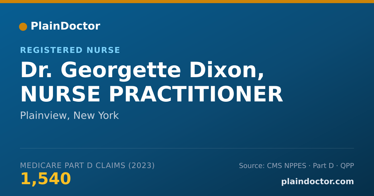 Shareable card for Georgette Dixon, NURSE PRACTITIONER - Registered Nurse, Plainview, NY