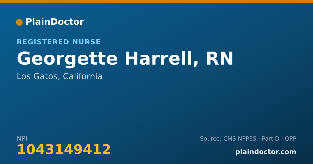 Shareable card for Georgette Harrell, RN - Registered Nurse, Los Gatos, CA