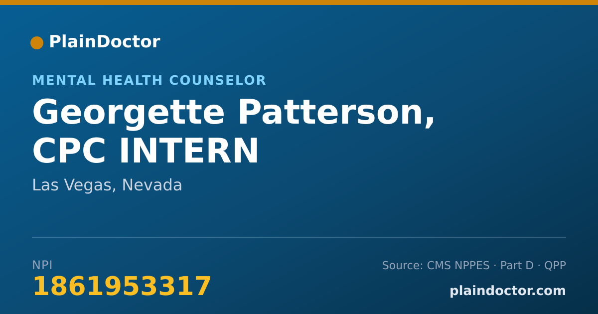 Shareable card for Georgette Patterson, CPC INTERN - Mental Health Counselor, Las Vegas, NV