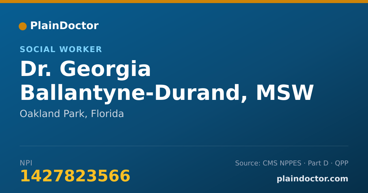 Shareable card for Georgia Ballantyne-Durand, MSW - Social Worker, Oakland Park, FL