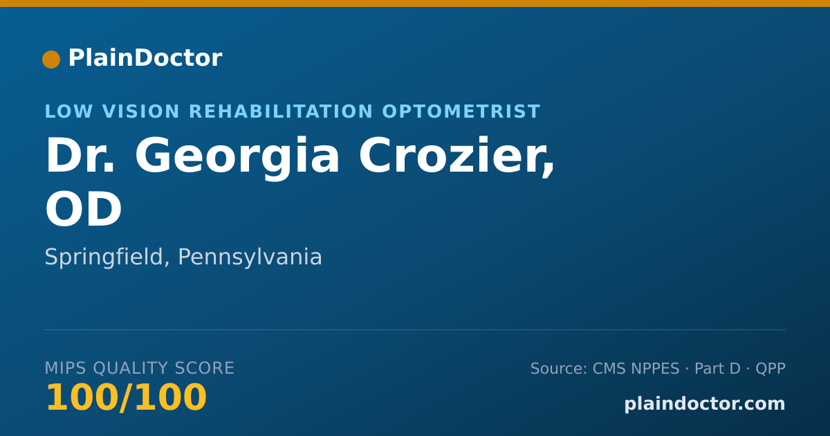 Shareable card for Georgia Crozier, OD - Low Vision Rehabilitation Optometrist, Springfield, PA