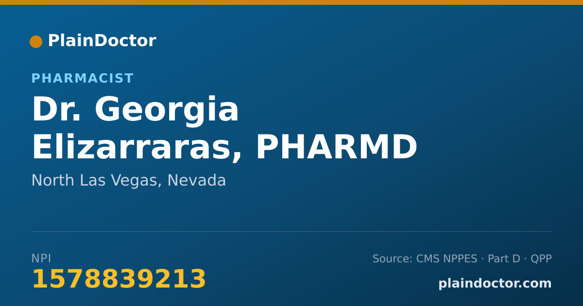 Shareable card for Georgia Elizarraras, PHARMD - Pharmacist, North Las Vegas, NV