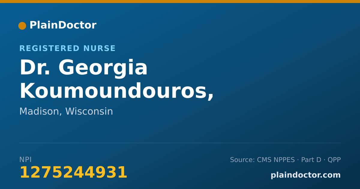 Shareable card for Georgia Koumoundouros, REGISTERED NURSE - Registered Nurse, Madison, WI