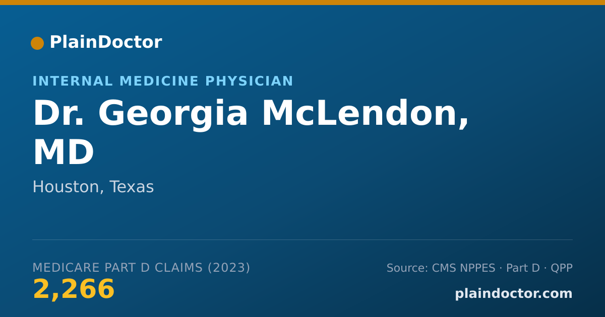 Shareable card for Georgia McLendon, MD - Internal Medicine Physician, Houston, TX