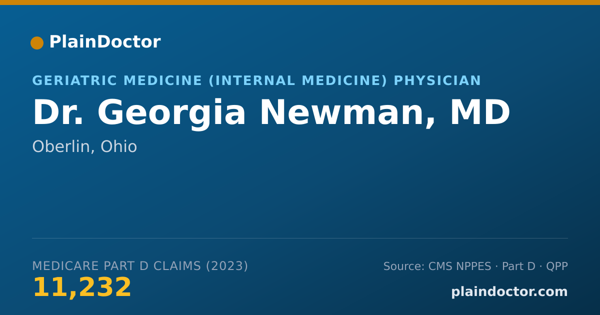 Shareable card for Georgia Newman, MD - Geriatric Medicine (Internal Medicine) Physician, Oberlin, OH