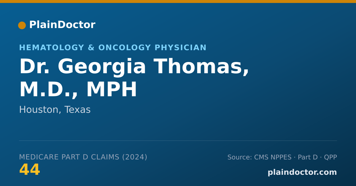 Shareable card for Georgia Thomas, M.D., MPH - Hematology & Oncology Physician, Houston, TX