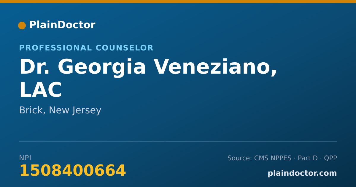 Shareable card for Georgia Veneziano, LAC - Professional Counselor, Brick, NJ