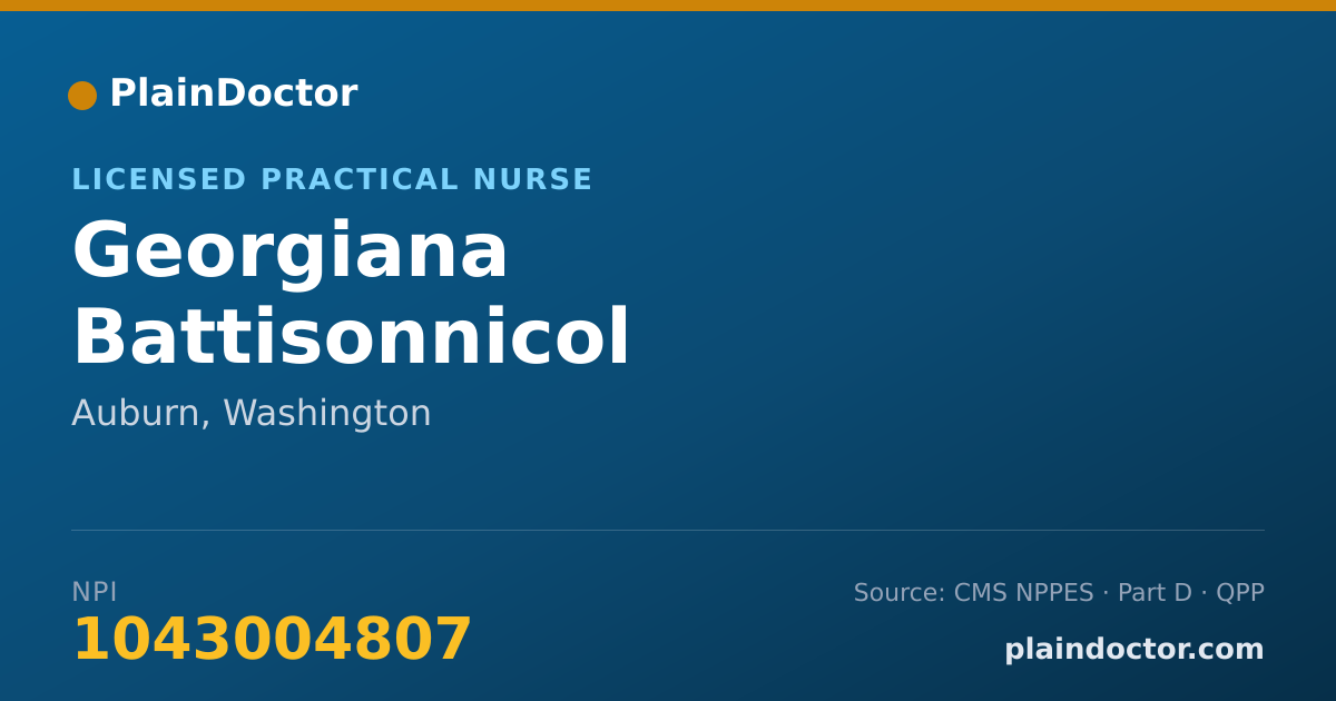 Shareable card for Georgiana Battisonnicol - Licensed Practical Nurse, Auburn, WA