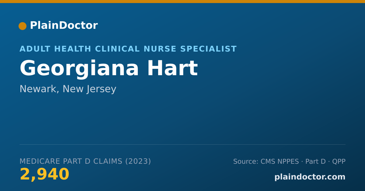 Shareable card for Georgiana Hart - Adult Health Clinical Nurse Specialist, Newark, NJ