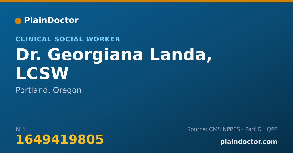Shareable card for Georgiana Landa, LCSW - Clinical Social Worker, Portland, OR