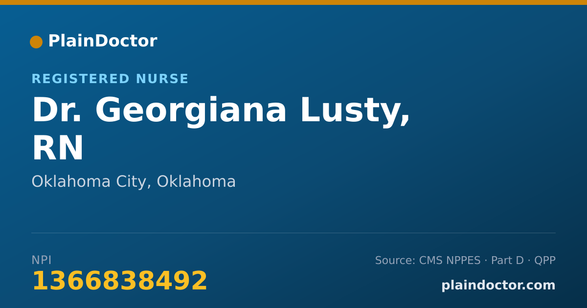 Shareable card for Georgiana Lusty, RN - Registered Nurse, Oklahoma City, OK