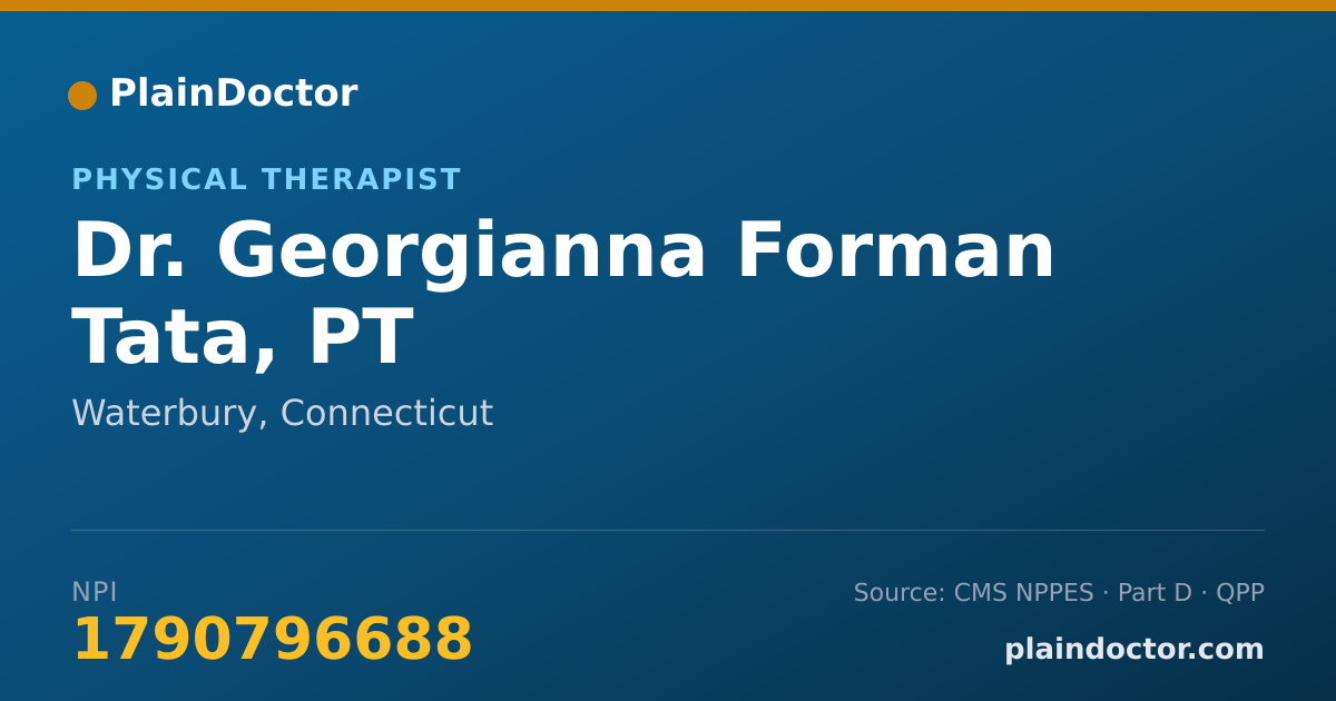 Shareable card for Georgianna Forman Tata, PT - Physical Therapist, Waterbury, CT